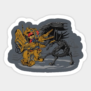 Alien Fighting Sticker